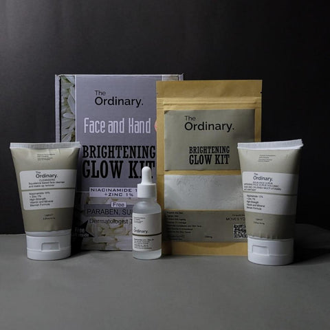 The Ordinary Brightening Glow Kit  Complete Face & Hand Skincare Set with Cleanser, Serum, Scrub & Brightening Mask