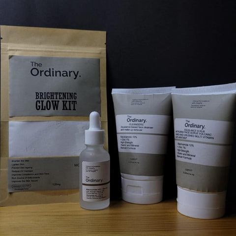 The Ordinary Brightening Glow Kit  Complete Face & Hand Skincare Set with Cleanser, Serum, Scrub & Brightening Mask