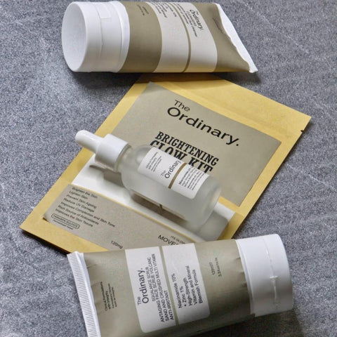 The Ordinary Brightening Glow Kit  Complete Face & Hand Skincare Set with Cleanser, Serum, Scrub & Brightening Mask